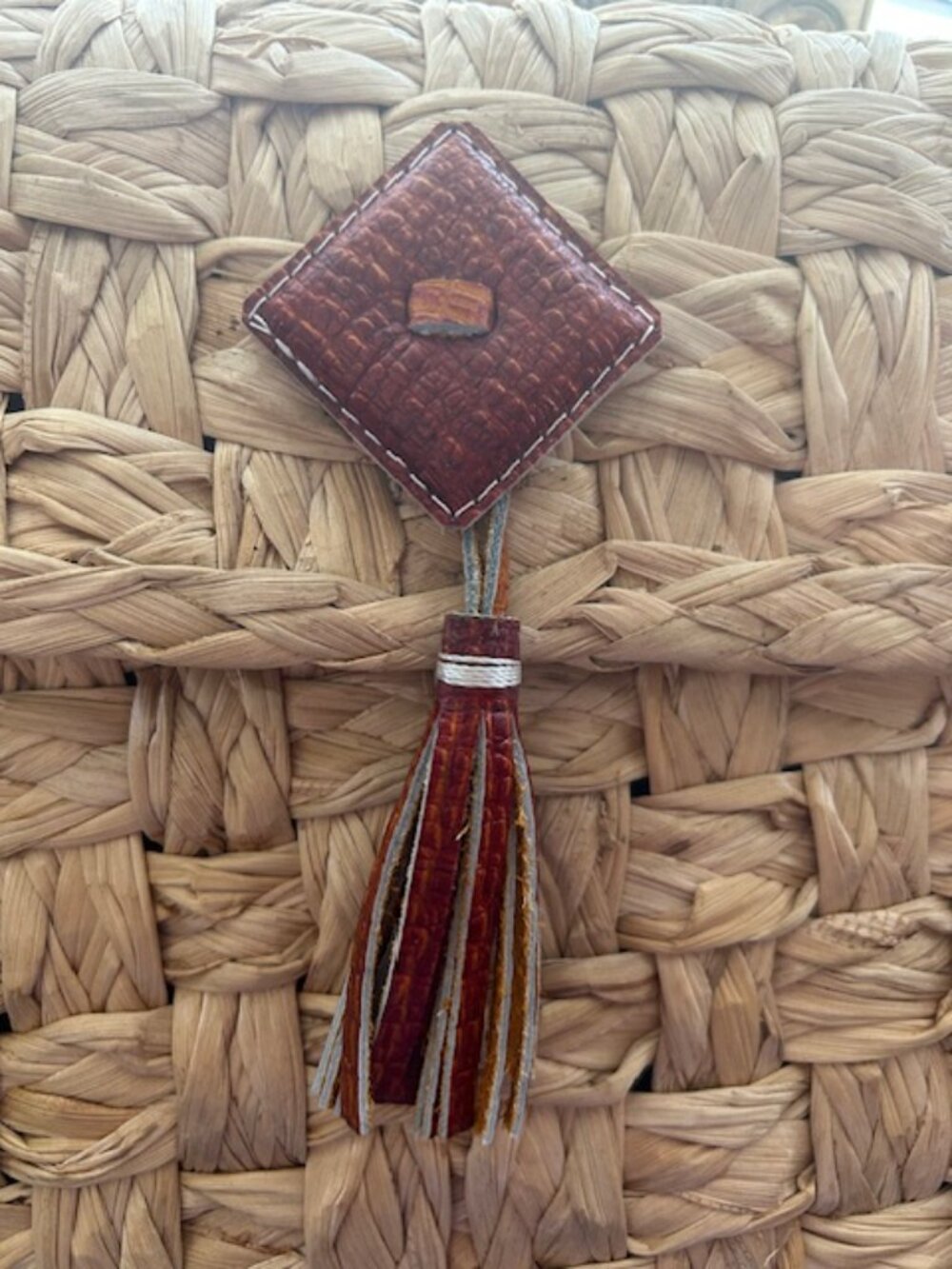 Handmade Braided Straw Backpack w/ Leather Straps – Nicaragua | One of a Kind - Picture 2 of 5